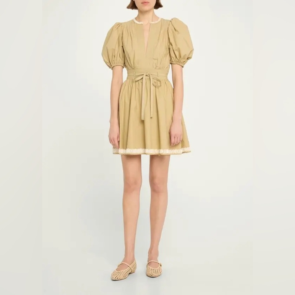 Ulla Johnson Wilda Embroidered Puff-Sleeve Mini Dress - Picture 2 of 16